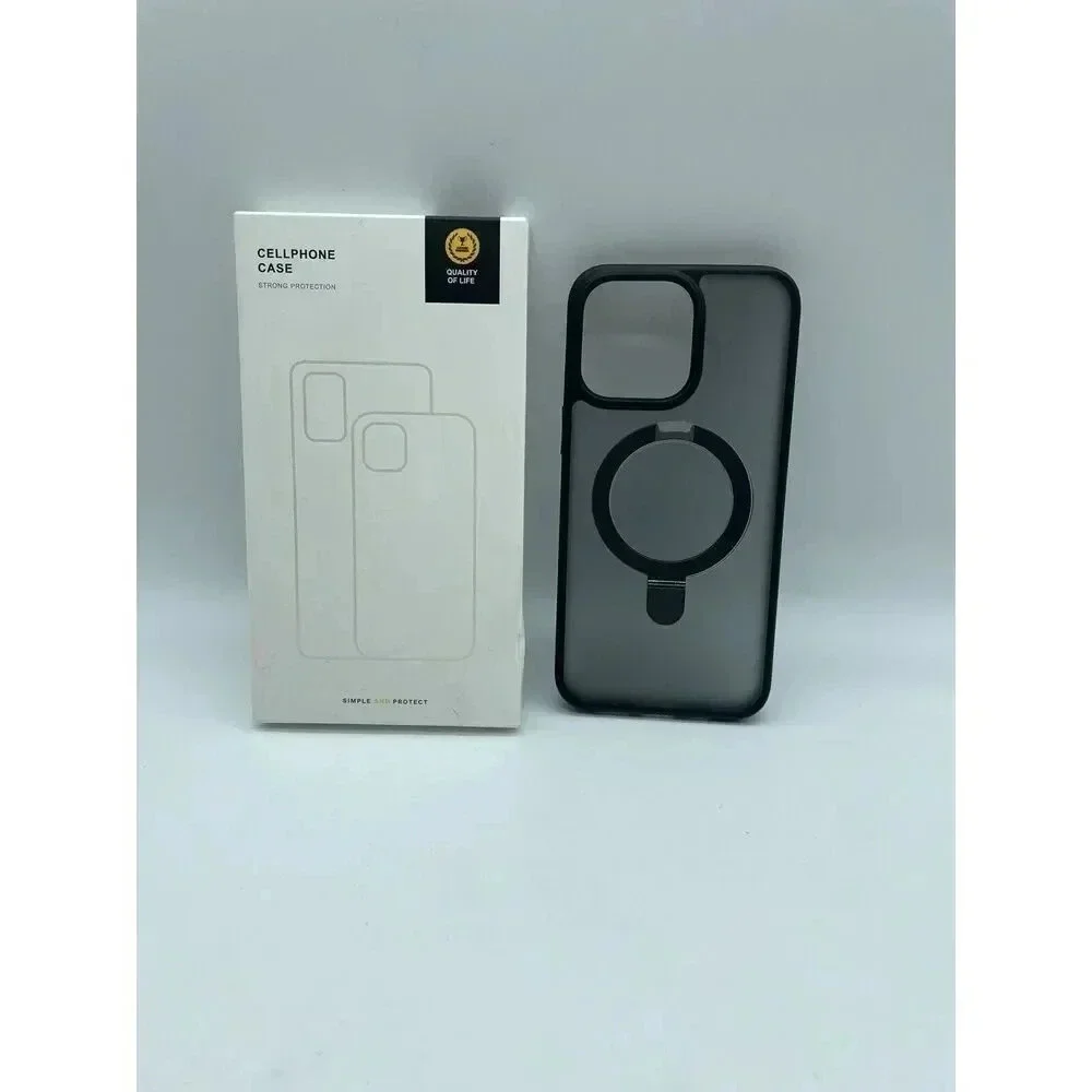 Humixx Translucent Black Case‎ For iPhone 15 Pro Max 6.7” Kickstand Mag-Guard
